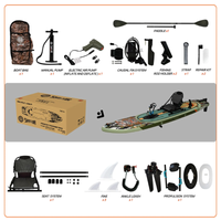 Thumbnail for Funwater Malolo Light 12' SUP-Yak Inflatable Fishing Paddle Board Package with Paddle-Drive System All Accessories