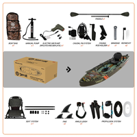 Thumbnail for Funwater Malolo Pro 12' Inflatable SUP-Yak Fishing Kayak Package - All Accessories
