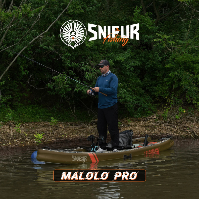 Funwater Malolo Pro 12' Inflatable SUP-Yak Fishing Kayak Package with Paddle-Drive System Lifestyle Photo