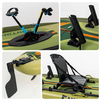 Thumbnail for Funwater Trevally 12' Inflatable SUP-Yak Hybrid Fishing Kayak Package with Paddle Drive System Close Up Photos