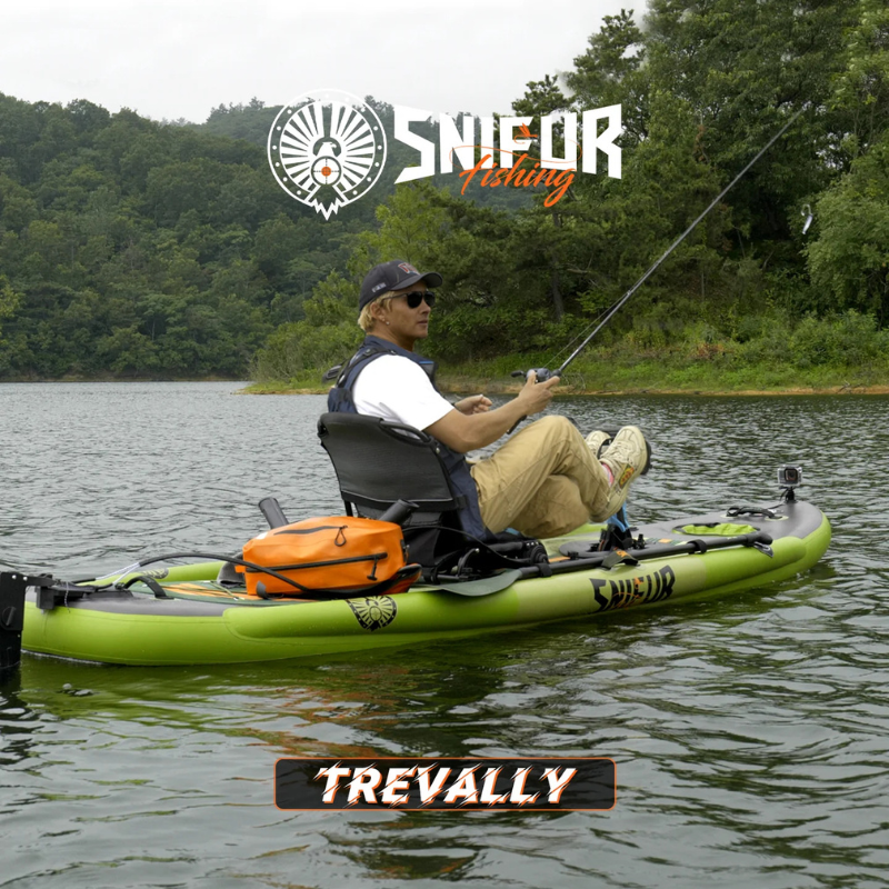 Funwater Trevally 12' Inflatable SUP-Yak Hybrid Fishing Kayak Package with Paddle Drive System Lifestyle Image