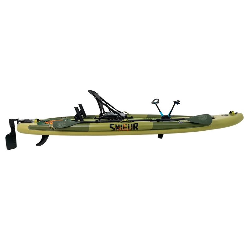 Funwater Trevally 12' Inflatable SUP-Yak Hybrid Fishing Kayak Package with Paddle Drive System