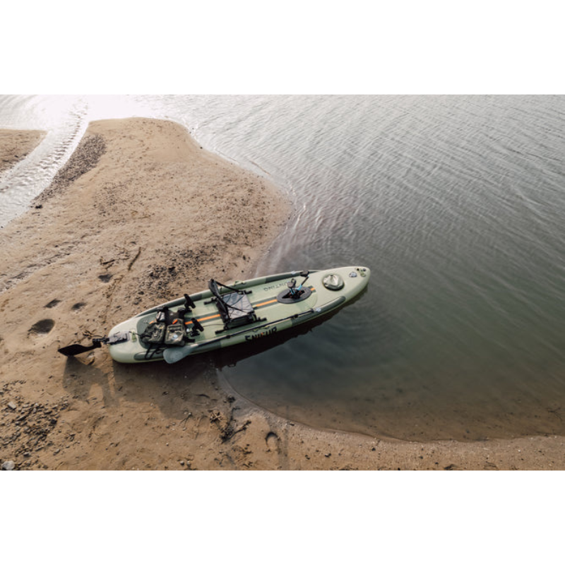 Funwater Trevally 12' Inflatable SUP-Yak Hybrid Fishing Kayak with Paddle Drive - Lifestyle Photo