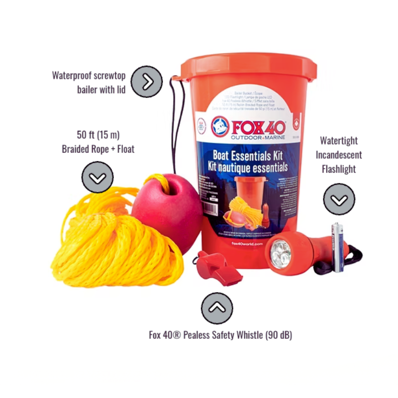 Included items for Fox 40 Boat Essentials Kit