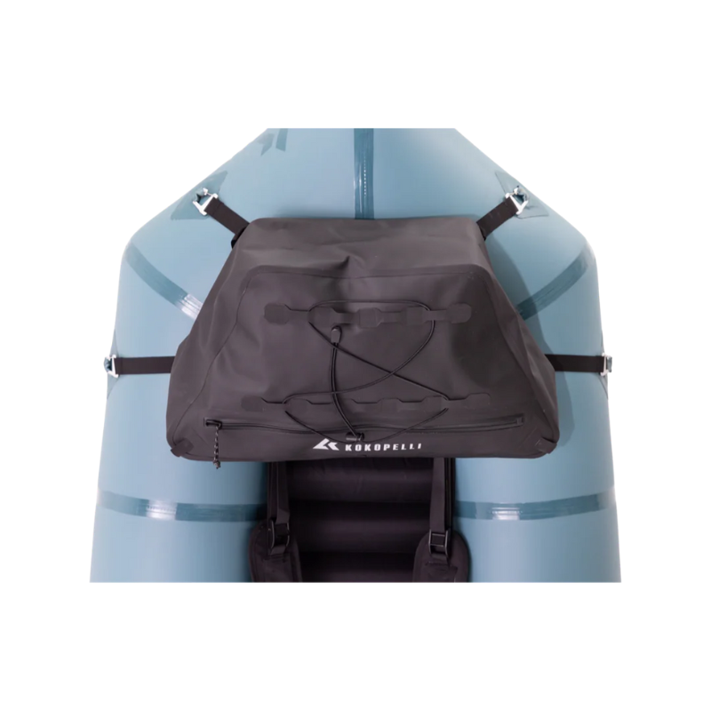 Kokopelli Delta Deck Dry Pack — Black on a packraft