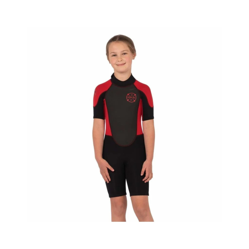 Level Six Child Shorty Neoprene Wetsuit - Red/Black