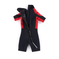 Thumbnail for Level Six Child Shorty Neoprene Wetsuit - Red/Black open