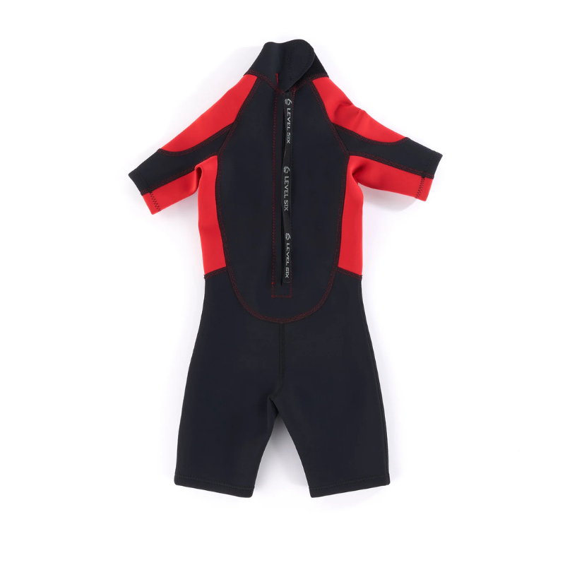 Level Six Shorty Neoprene child Wetsuit Red/Black