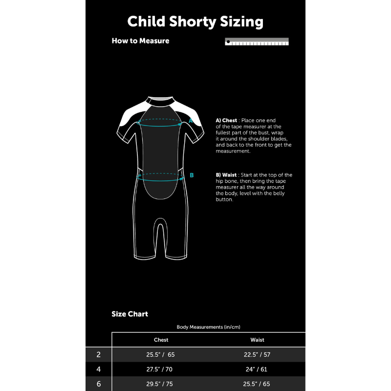 Child shorty sizing
