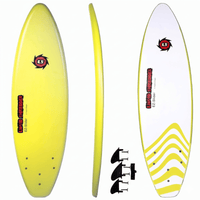 Thumbnail for Liquid Shredder Ray Zor 6' EZ-Slider Soft Top Foam Surfboard with Slick Bottom - Yellow