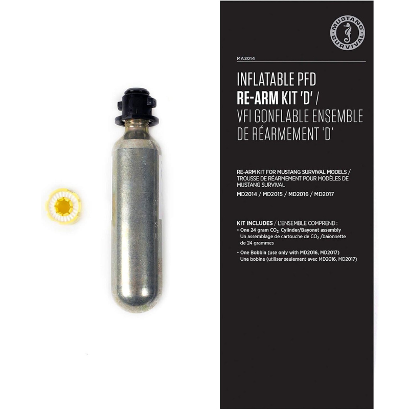 Mustang Survival 24g Auto/Manual Re-arm Kit D (With Bayonet) for Mustang Survival Fluid Manual inflatable belt pack PFD