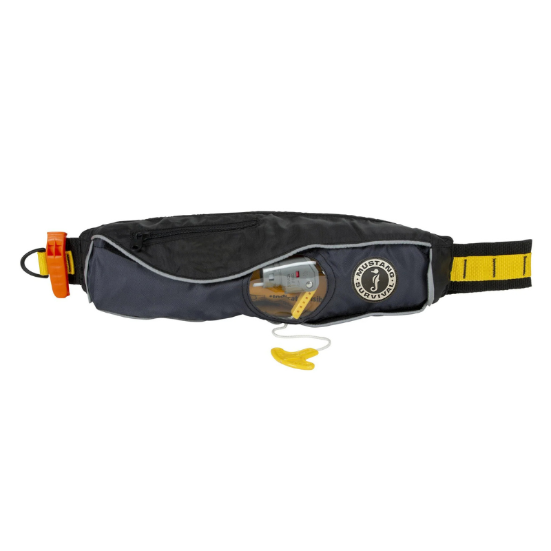 Mustang Survival Fluid Manual Inflatable Belt Pack PFD - Black/Grey 
