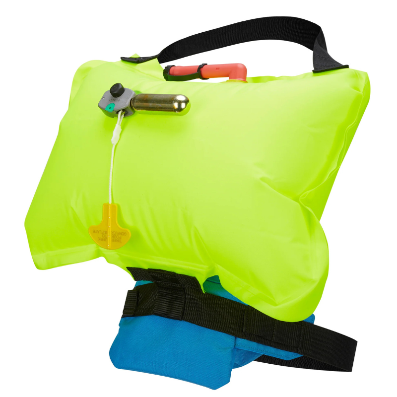 Mustang Survival Minimalist Manual Inflatable Belt Pack- Azure (Blue) Inflated