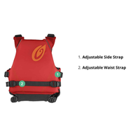 Thumbnail for Old Town Inlet Jr Kids' Foam Life Jacket – Red back detailed features