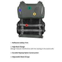 Thumbnail for Old Town Solitude II Women’s Foam Life Jacket – Silver back detailed features