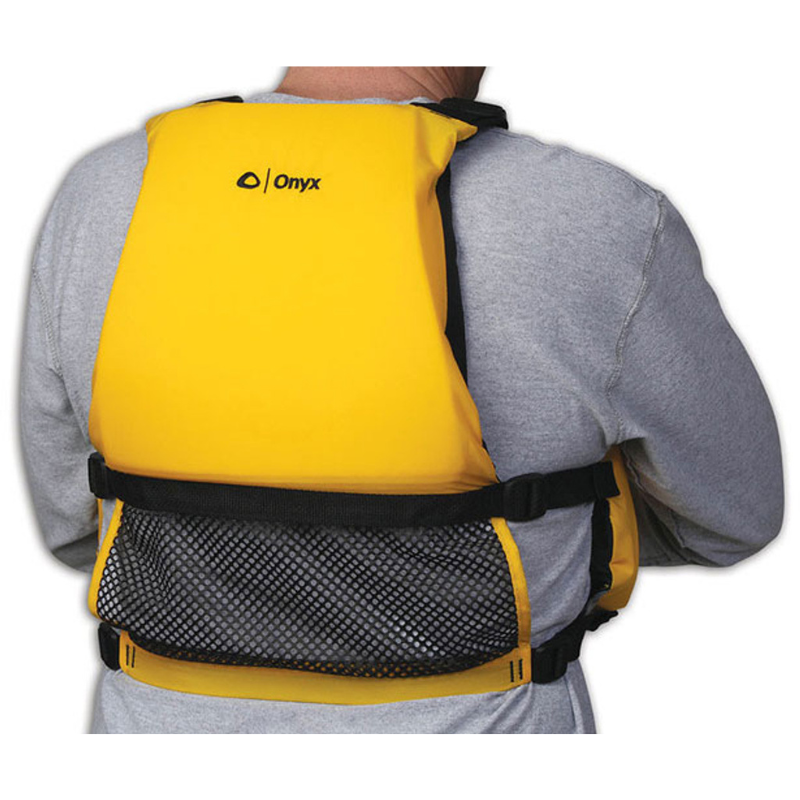 Onyx MoveVent Curve Paddle Sports Foam Life Jacket - Yellow Back