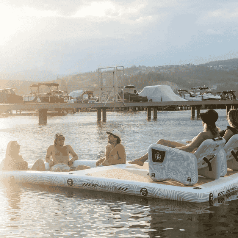 POP AquaDock 14' × 7' Inflatable Floating Dock Platform Lifestyle Image