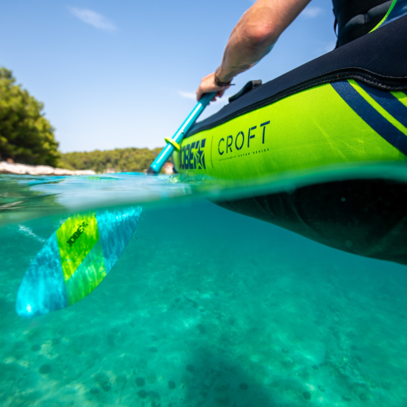 Side view of a Teal Croft Inflatable Kayak 