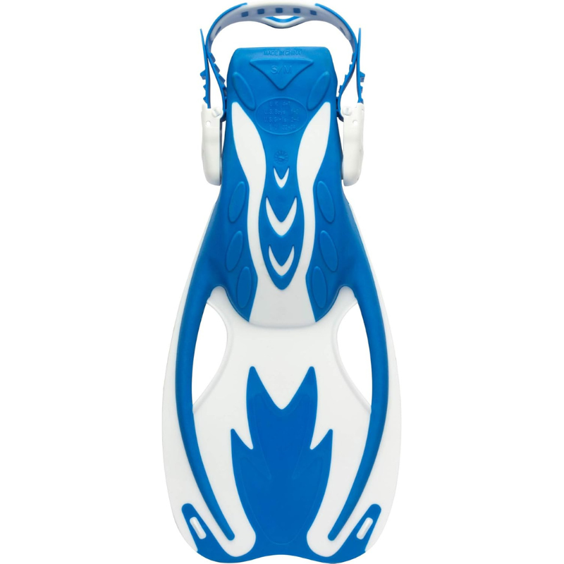 Single Fin of Cressi Rocks Junior Adjustable Kids Swimming Fins - Blue/White