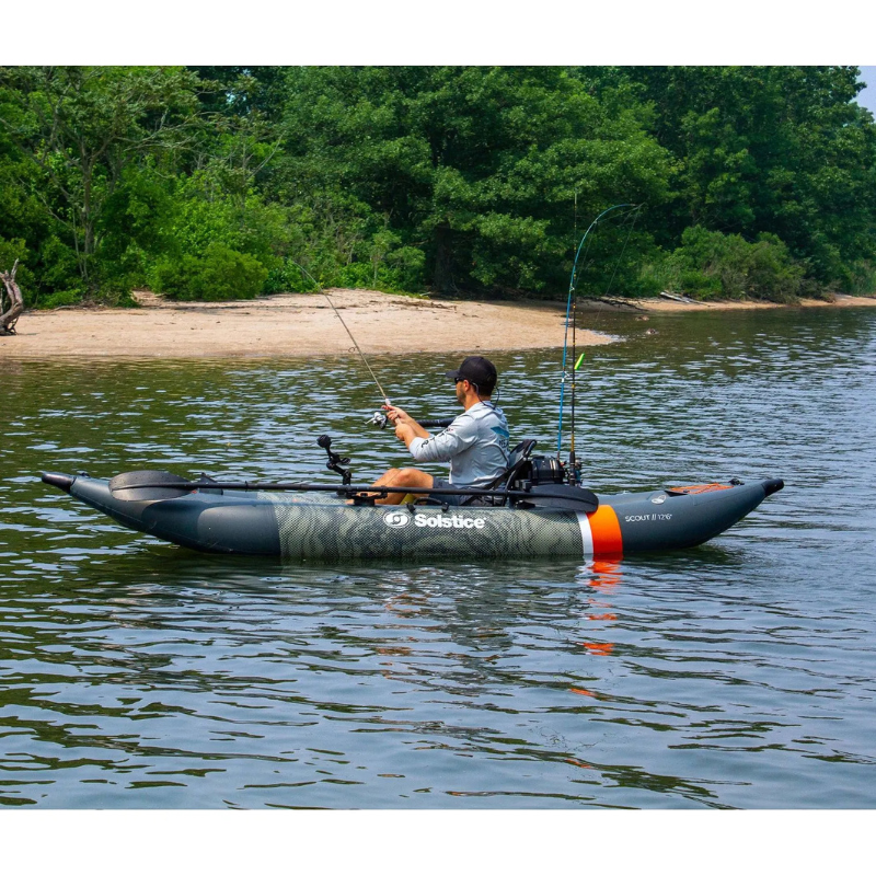 Solstice 12'6" Scout 1-2 Person Inflatable Fishing Kayak in action
