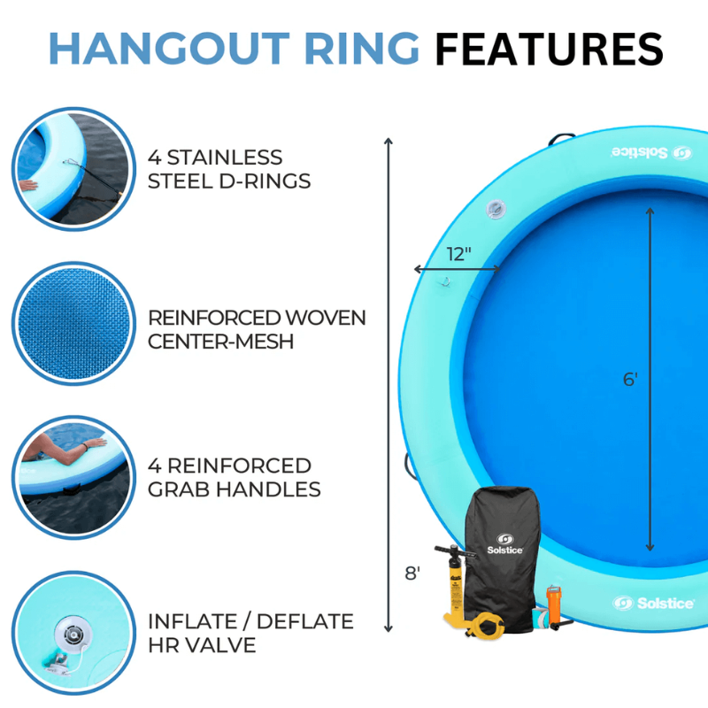 Solstice Circular Mesh Dock 8' Inflatable Hangout Ring Features