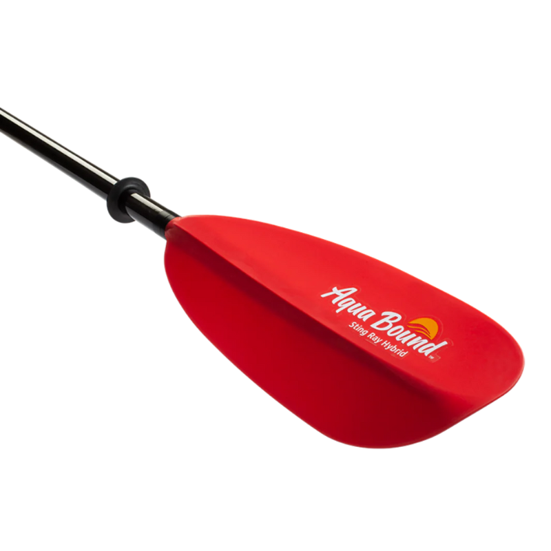 Sting Ray Hybrid 2-Piece Posi-Lok Red Kayak Paddle Tilted