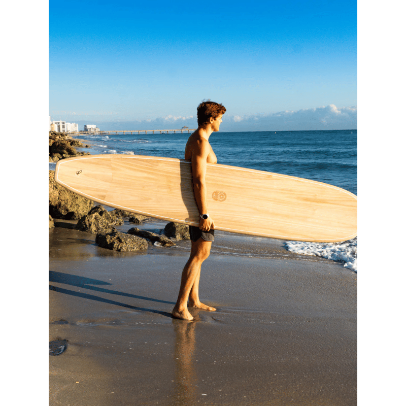 Surfboard Trading Co. Just The Tip Noserider Longboard - Paulownia Gloss | Beginner-Friendly Longboard Lifestyle Image