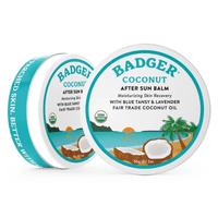 Thumbnail for Two cans of Badger 2 oz Coconut After Sun Balm - Organic Skin Moisturizer
