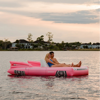 Thumbnail for Two people on Airhead Classic Cruiser Floating Platform | 8 Person Inflatable Lake Float