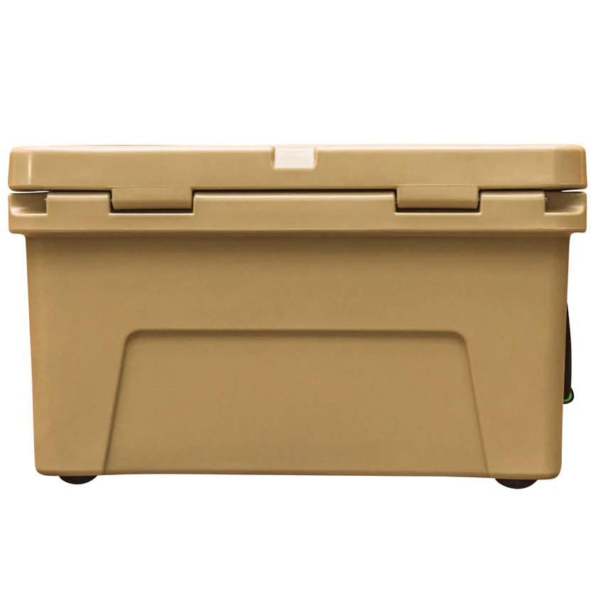 Tan cooler box on a white background