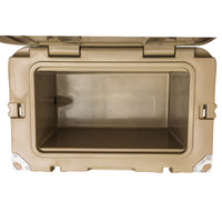 Thumbnail for Gold-colored metal box with a clear front on a white background
