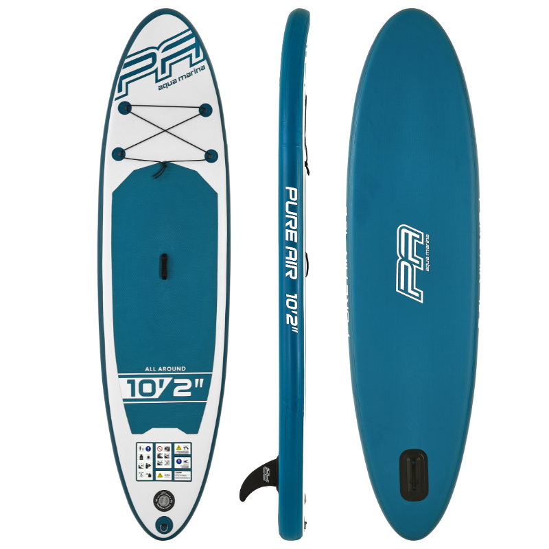 Aqua Marina 10’2” Pure Air Inflatable Paddle Board All-Around SUP front back side