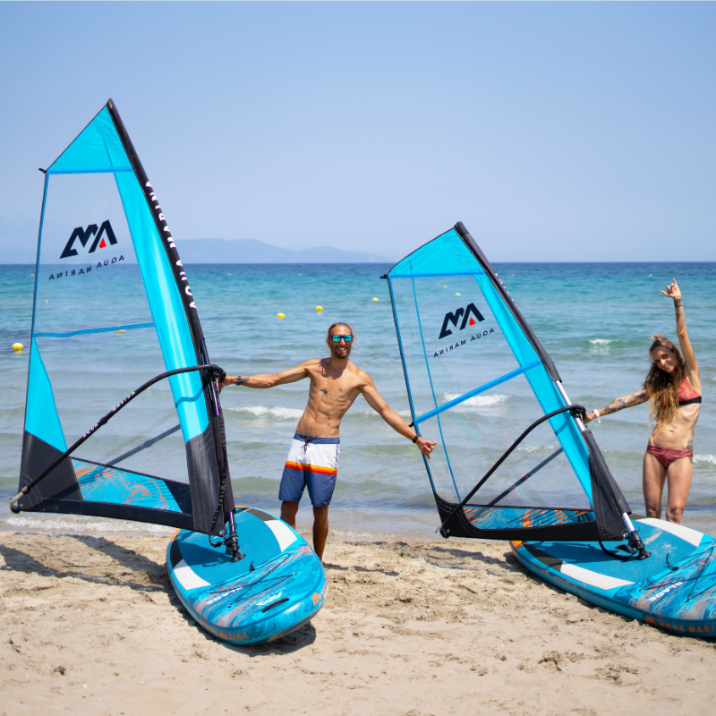 Aqua Marina 10’6″ Blade Windsurf 2022 Inflatable Paddle Board sail rig attached