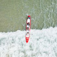 Thumbnail for Aqua Marina 22‘0″ AIRSHIP 2020 Race Team Inflatable Paddle Board SUP in the waves