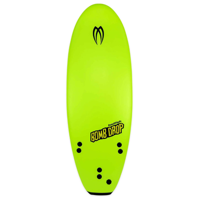 Badfish 5’0” Bomb Drop Foam Surfboard - Lime - Front