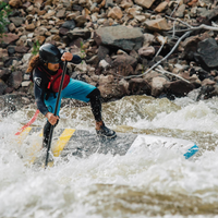 Thumbnail for Badfish 9'6” Rivershred Inflatable Paddle Board SUP lifestyle