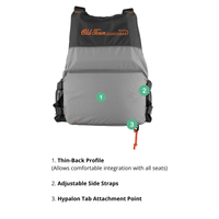 Thumbnail for detailed features of back Old Town Treble Angler Sportsman Foam Life Jacket - Silver