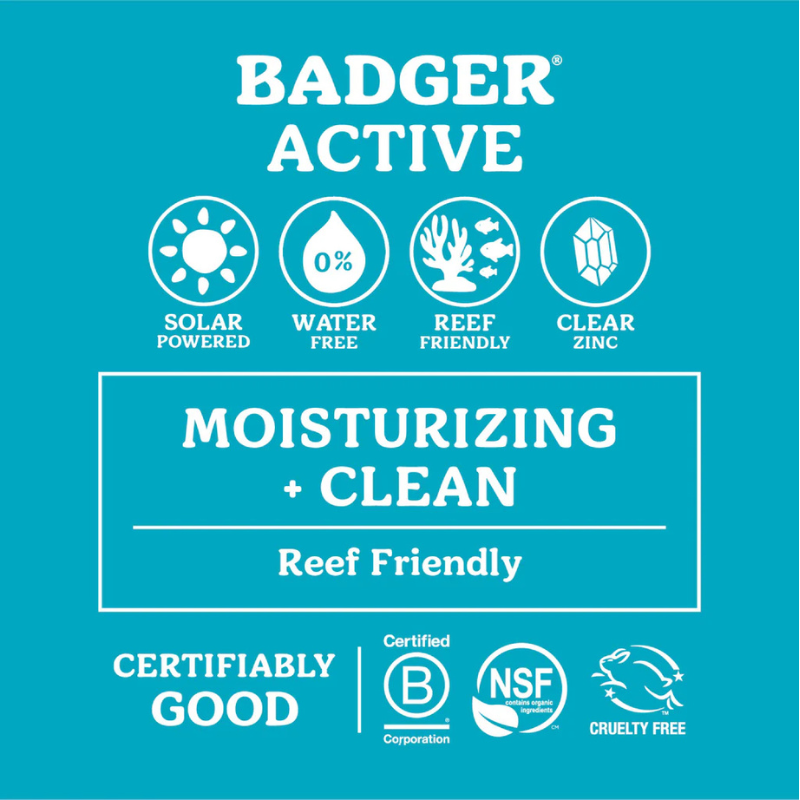 features of Badger 0.65 oz SPF35 Active Mineral Sunscreen Face Stick
