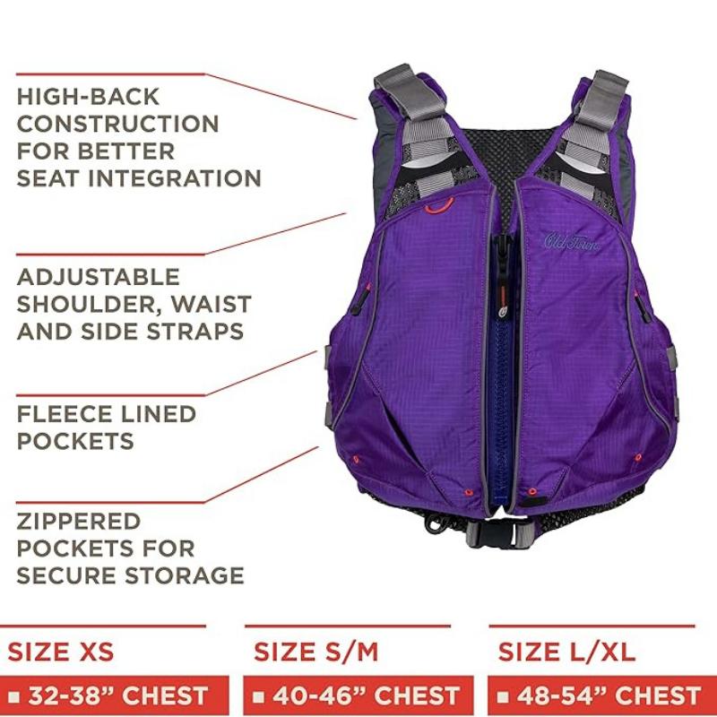 features of Old Town Solitude II Women’s Foam Life Jacket - Grape