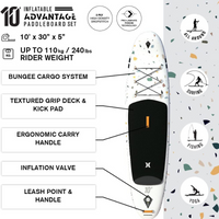Thumbnail for Hurley 10' Advantage Inflatable Paddle Board SUP - Terrazzo Details