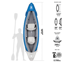 Thumbnail for Hurley 10’2” Surf Tandem 2-Person Inflatable Kayak comparison size