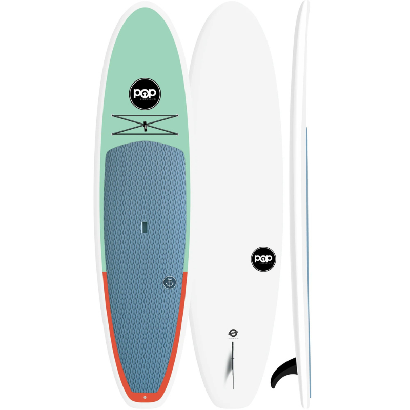 POP Board Co 10’6" Amigo Stand Up Paddle Board SUP - Mint/Coral package