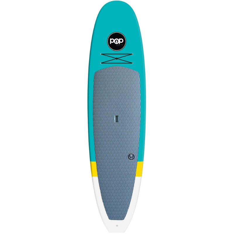 POP Board Co 10'6" Classico Stand Up Paddle Board SUP - Turquoise/Yellow front