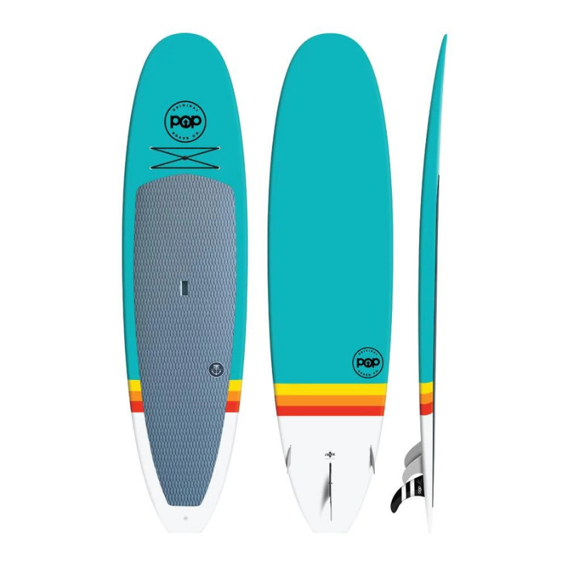 POP Board Co 10'6" Classico Stand Up Paddle Board SUP - Turquoise/Yellow