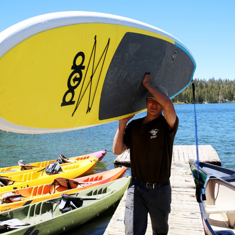 POP Board Co 11’6" Amigo Stand Up Paddle Board SUP - Yellow/Blue lifestyle