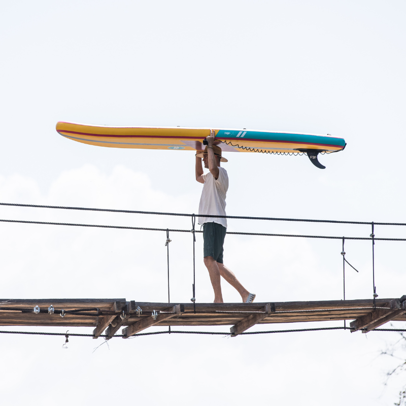 POP Board Co 11' Yacht Hopper Paddle Board Inflatable SUP - Turquoise/Pink/Yellow width