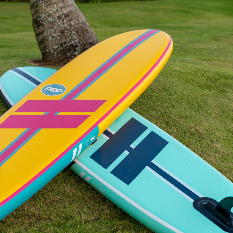POP Board Co 11' Yacht Hopper Paddle Board Inflatable SUP - Teak/Blue/Mint colors
