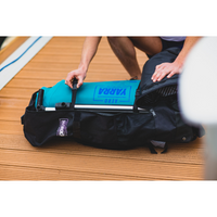 Thumbnail for putting a SUP in a Jobe Aero Inflatable Paddle Board SUP Travel Bag