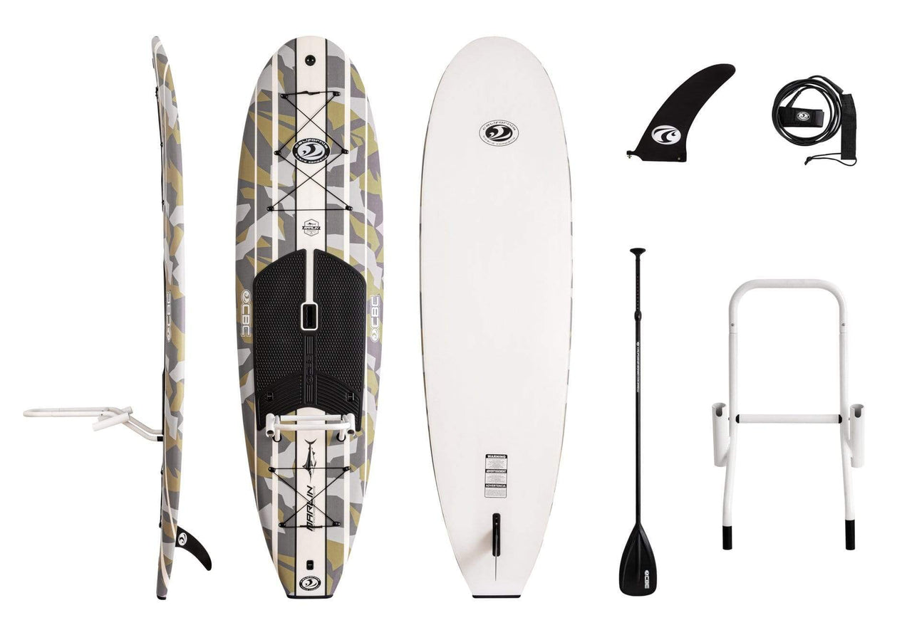 CBC 10' Marlin Fishing Paddleboard SUP Package w/ Rod & Gear Rack - Good Wave