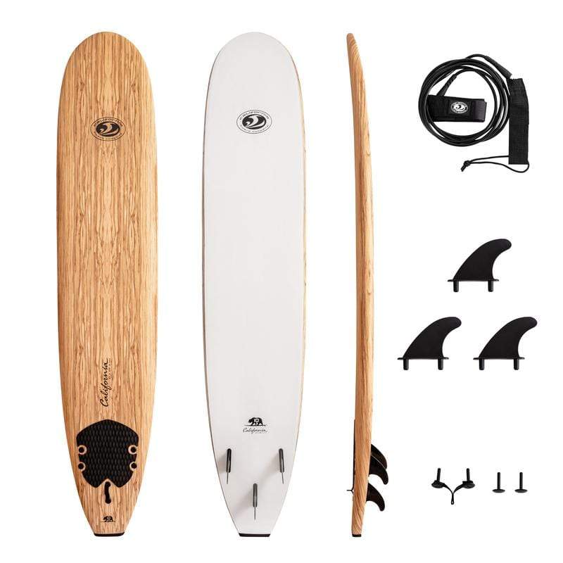 9' CBC "California 108" Classic Wood Graphic Foam Surfboard package